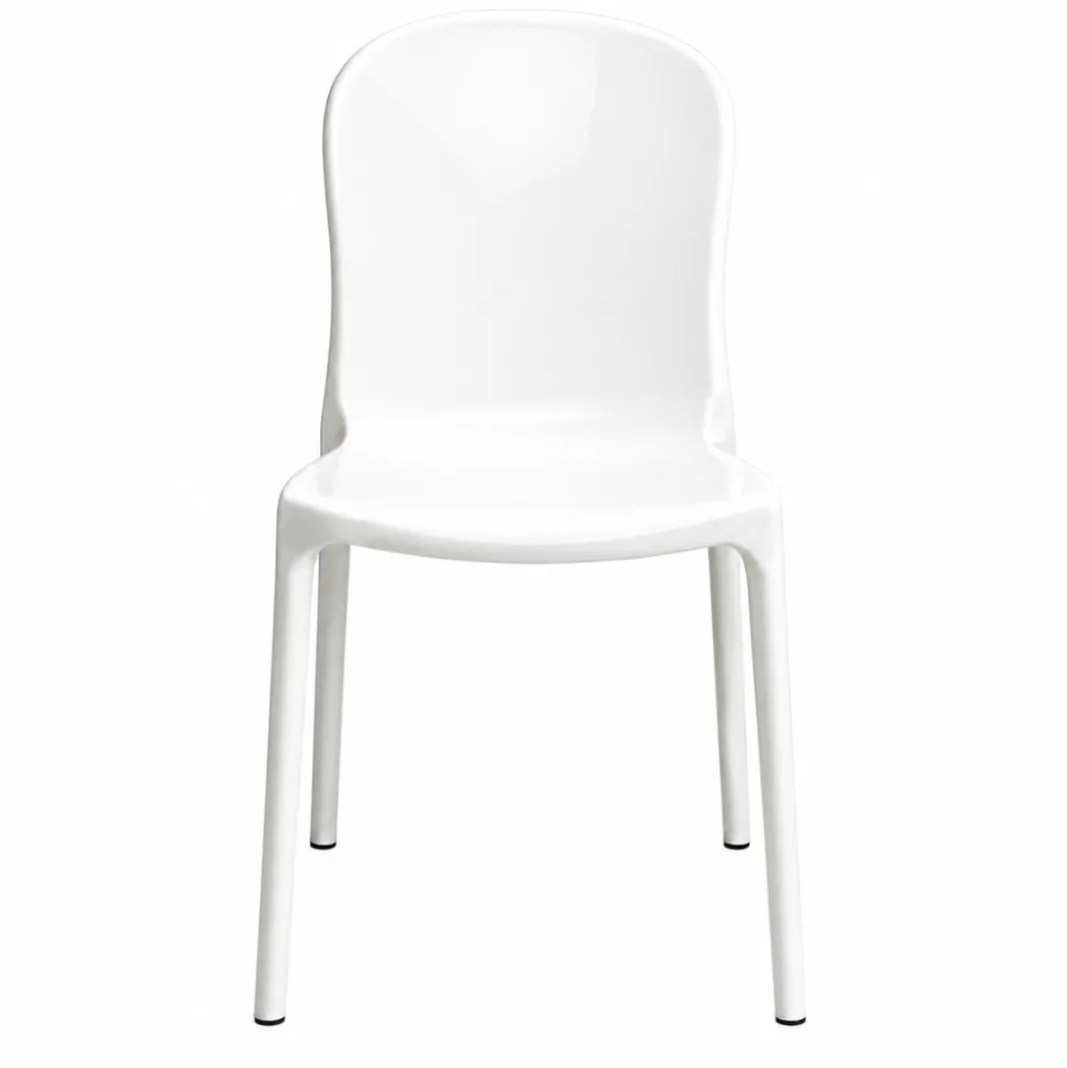 Ghost Polycarbonate Chair - Curve Backrest - White