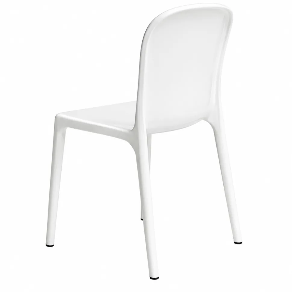 Ghost Polycarbonate Chair - Curve Backrest - White