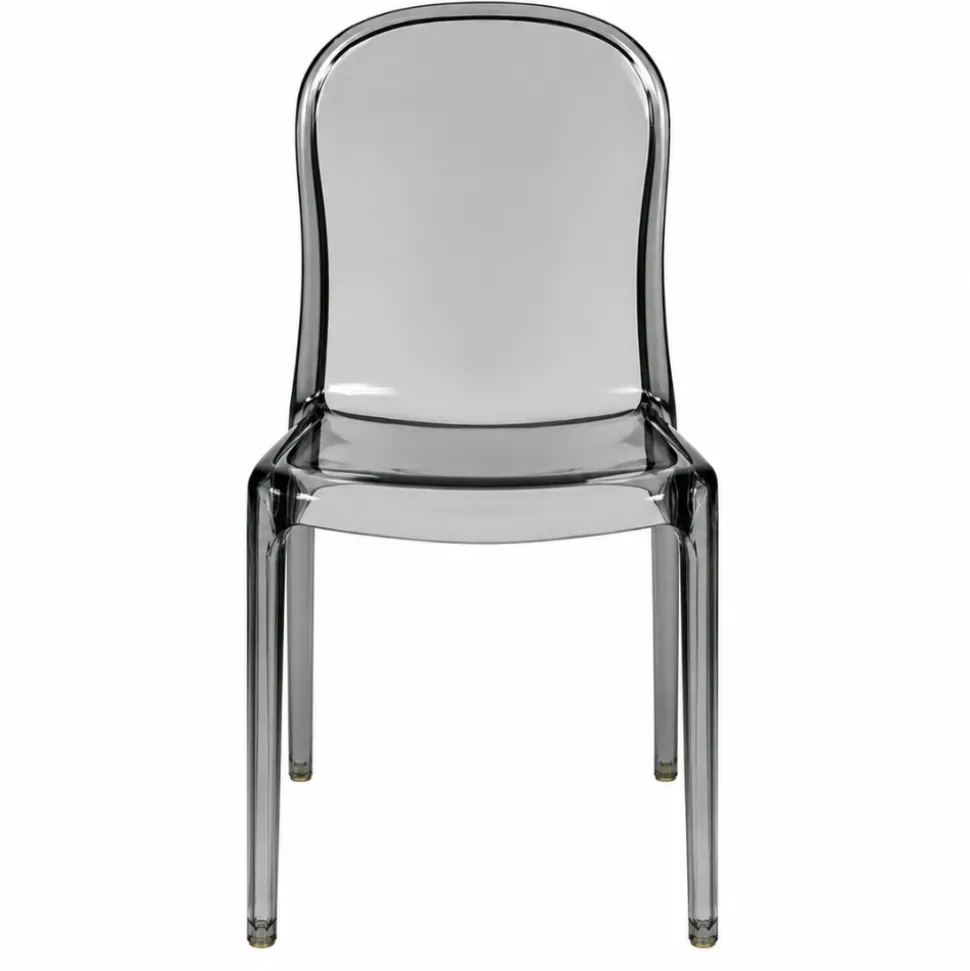 Ghost Polycarbonate Chair - Curve Backrest - Smoke Grey