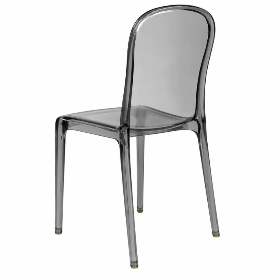 Ghost Polycarbonate Chair - Curve Backrest - Smoke Grey