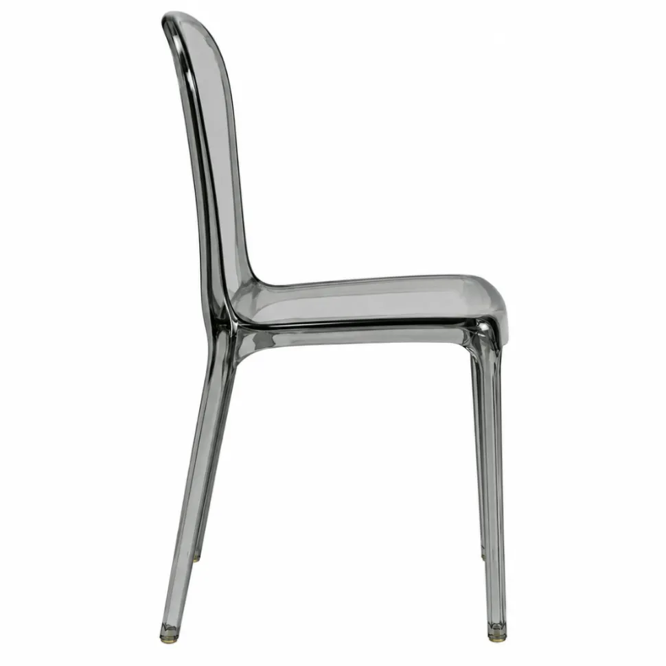Ghost Polycarbonate Chair - Curve Backrest - Smoke Grey