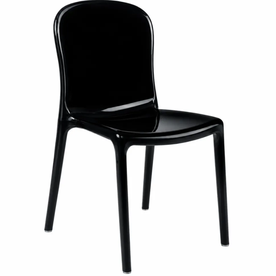 Ghost Polycarbonate Chair - Curve Backrest - Black