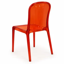 Ghost Polycarbonate Chair - Curve Backrest - Red