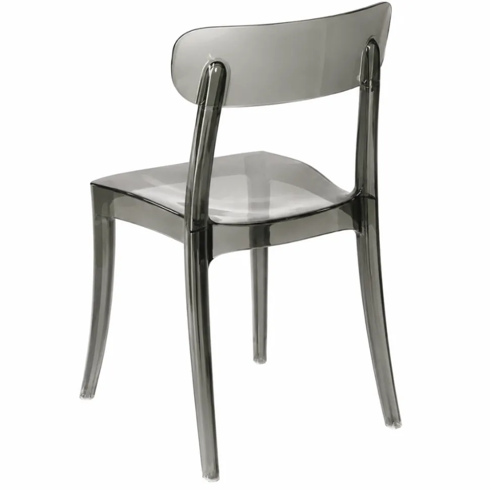 Ghost Polycarbonate Grace Chair - Smoke Grey
