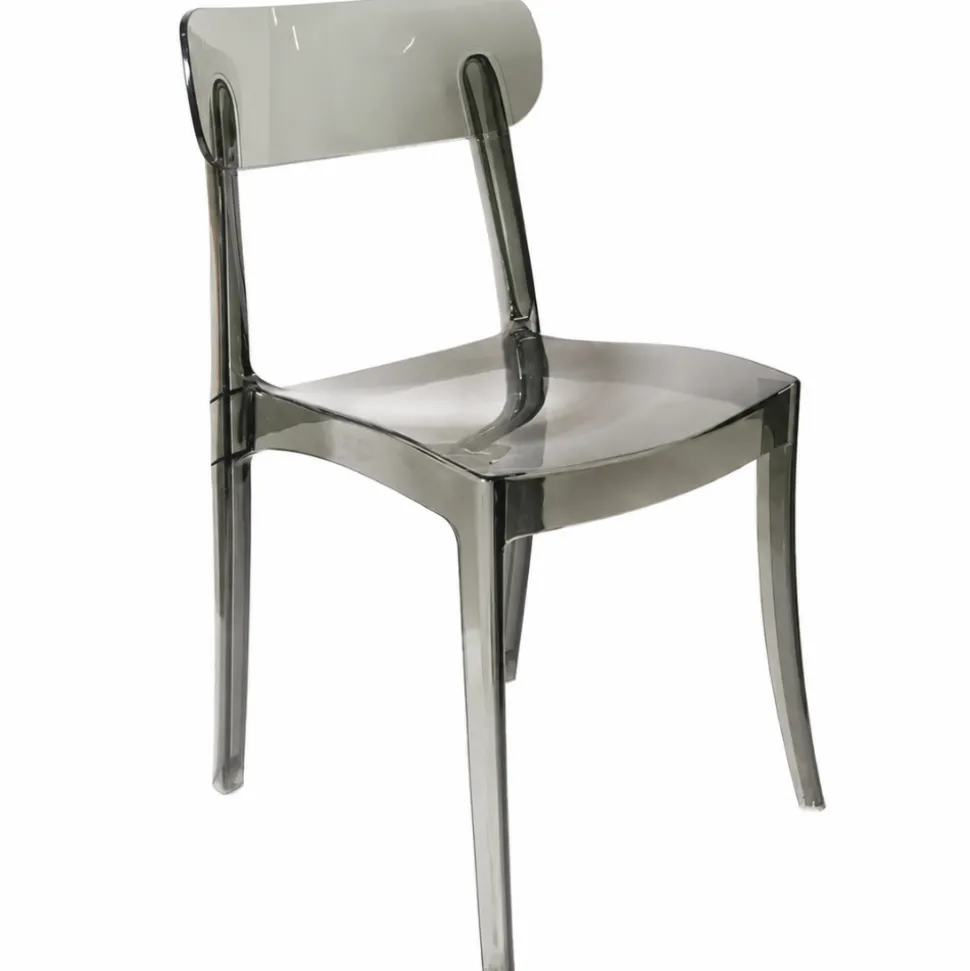 Ghost Polycarbonate Grace Chair - Smoke Grey