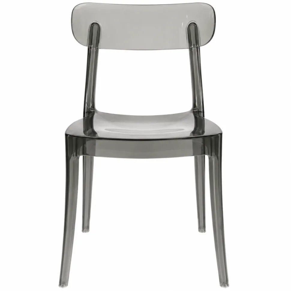 Ghost Polycarbonate Grace Chair - Smoke Grey