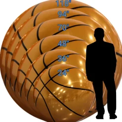 Giant Inflatable Mirror Basketball – Maxorb™ Reflective Sports Event Decor – Commercial Installation Sizes
