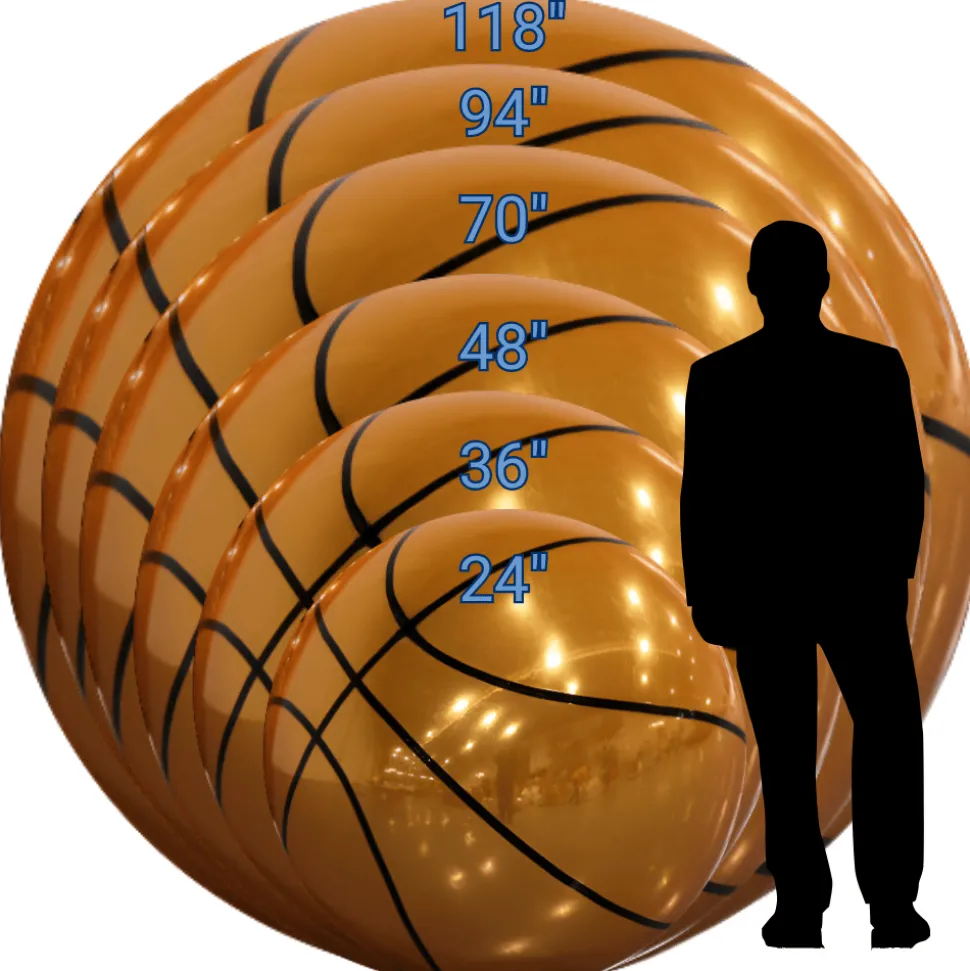 Giant Inflatable Mirror Basketball – Maxorb™ Reflective Sports Event Decor – Commercial Installation Sizes