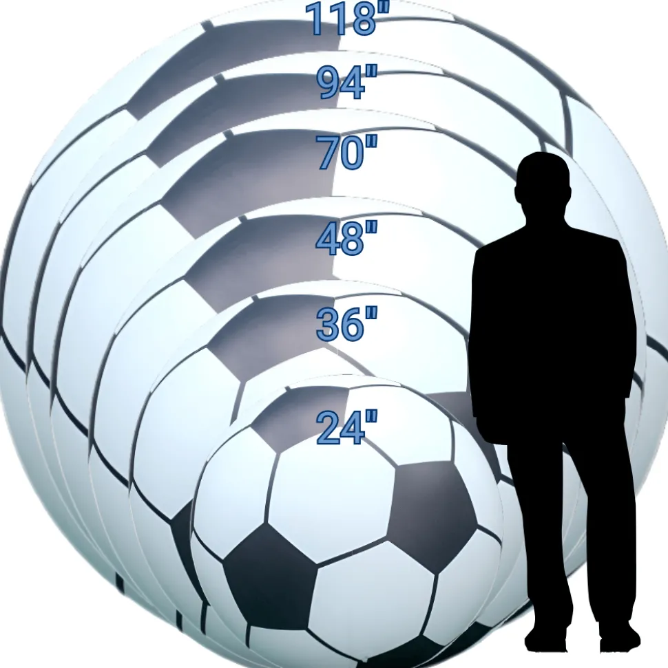 Giant Inflatable Soccer Ball – Commercial Event Display Decor – Commercial Installation Sizes