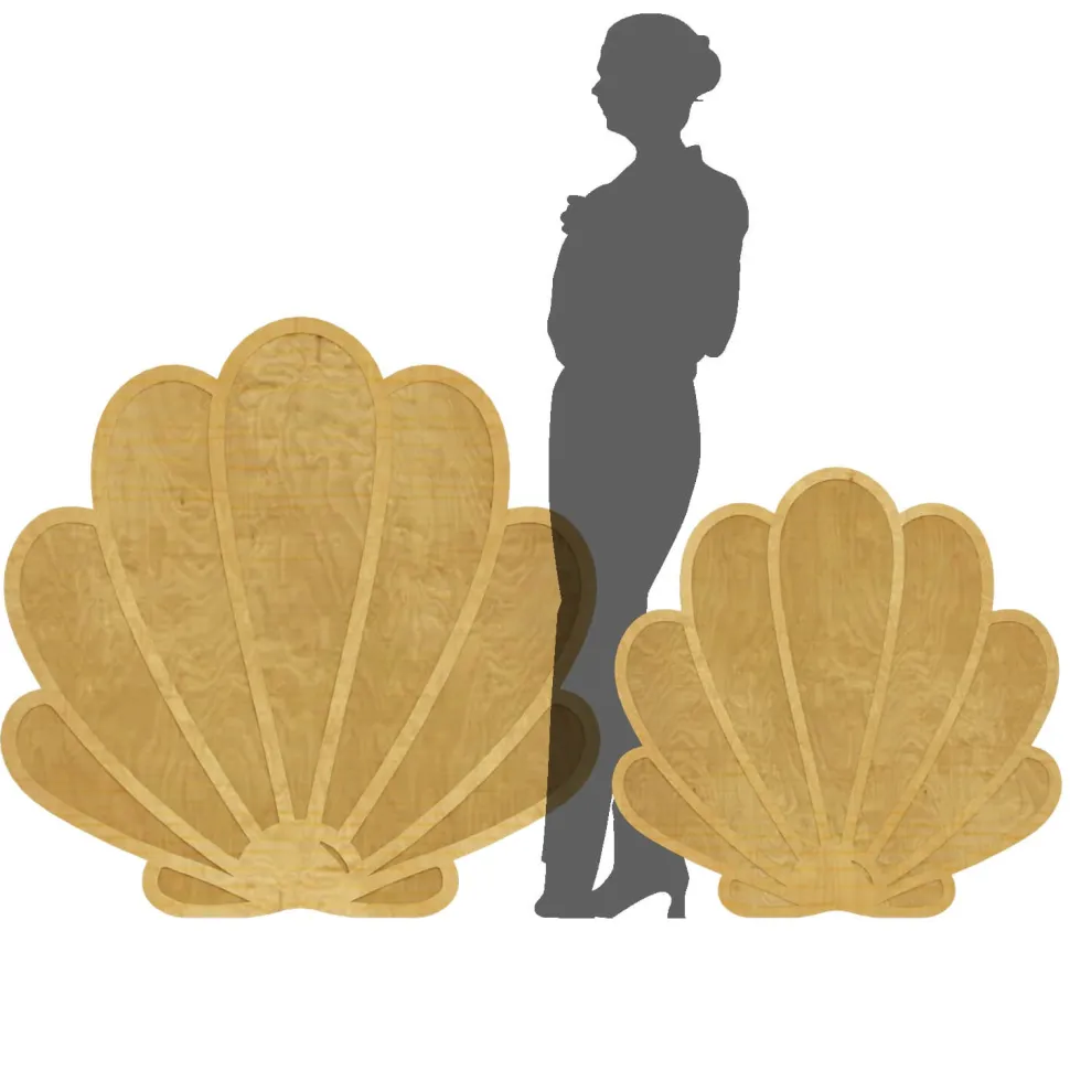 Giant Wood Sea Shell Panel - Size Options