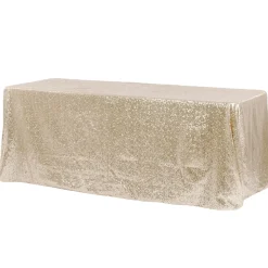 Glitz Sequin 90"x156" Rectangular Tablecloth - Champagne