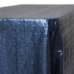 Glitz Sequin 90"x132" Rectangular Tablecloth - Navy Blue (New Tone)