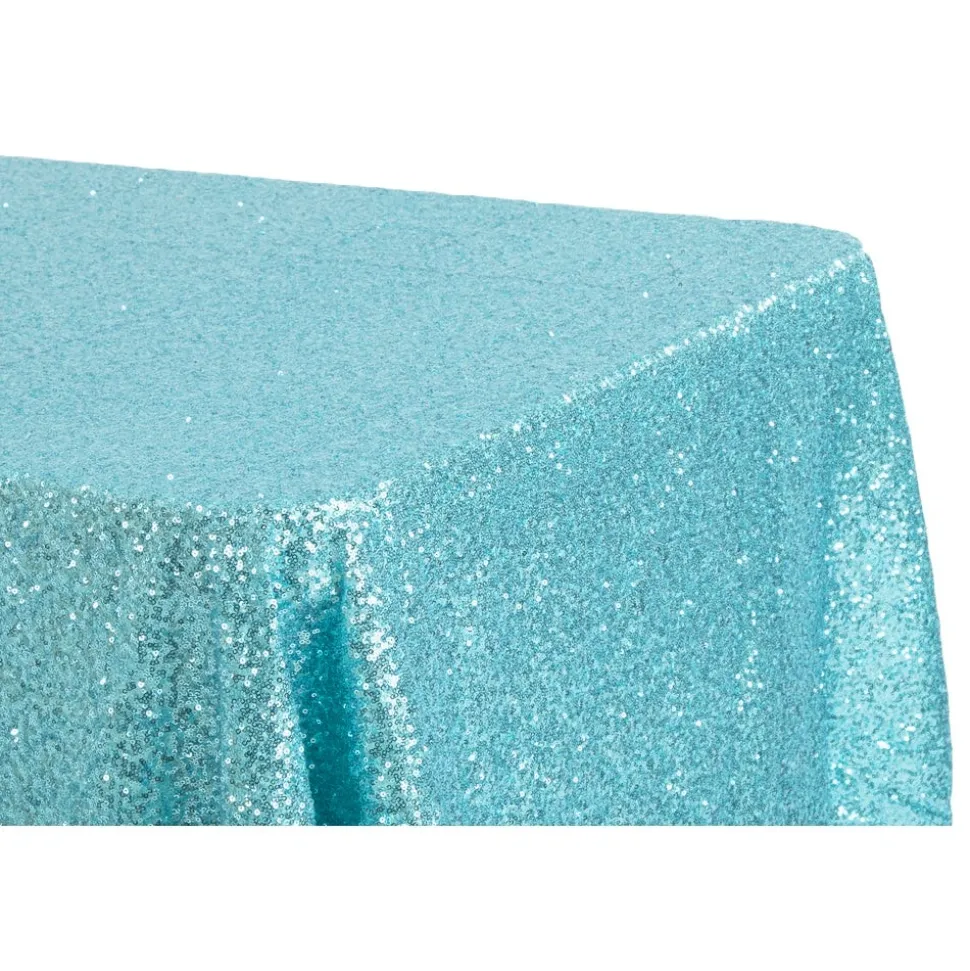 Glitz Sequin 90"x132" Rectangular Tablecloth - Turquoise