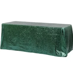 Glitz Sequin 90"x132" Rectangular Tablecloth - Emerald Green
