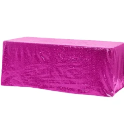 Glitz Sequin 90"x156" Rectangular Tablecloth - Fuchsia
