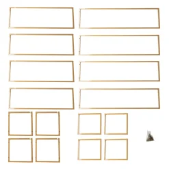 Gold Freestanding Over-the-Table Rod Stand, 3D Rectangular Double Frame for Floral & Balloon Décor - 5ft Length x 4ft Height