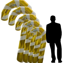 Gold Giant Inflatable Mirror Candy Cane – Maxorb™ Reflective Holiday Event Decor – Commercial Installation Sizes