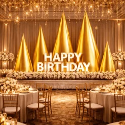Gold Giant Inflatable Modern Tree – Maxorb™ Reflective Event Display Decor – Commercial Installation Sizes