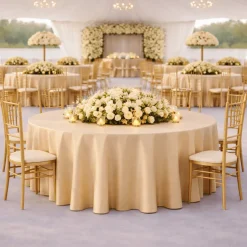 Gold La Petite France Jacquard Tablecloth - Multiple Size Options