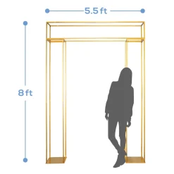Gold Metal Rectangular Endless Frame Wedding Arch - 5.5ft wide x 8ft tall