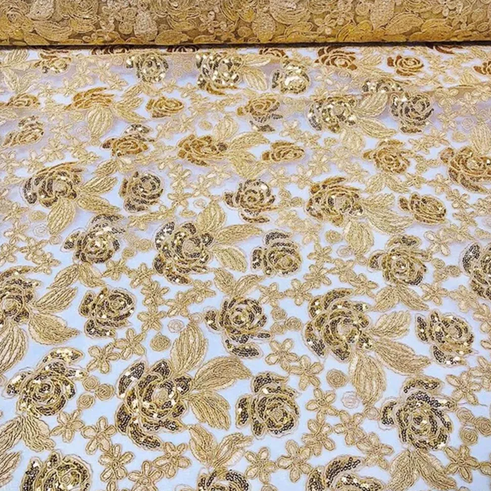 Gold - Sweetheart Lace Overlay by Eastern Mills- Many Size Options