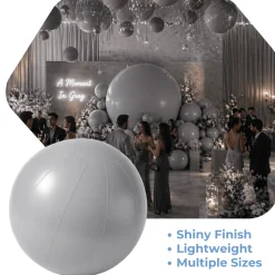 Gray Giant Inflatable Modern Ball Sphere – Maxorb™ Event Decor – Commercial Installation Sizes