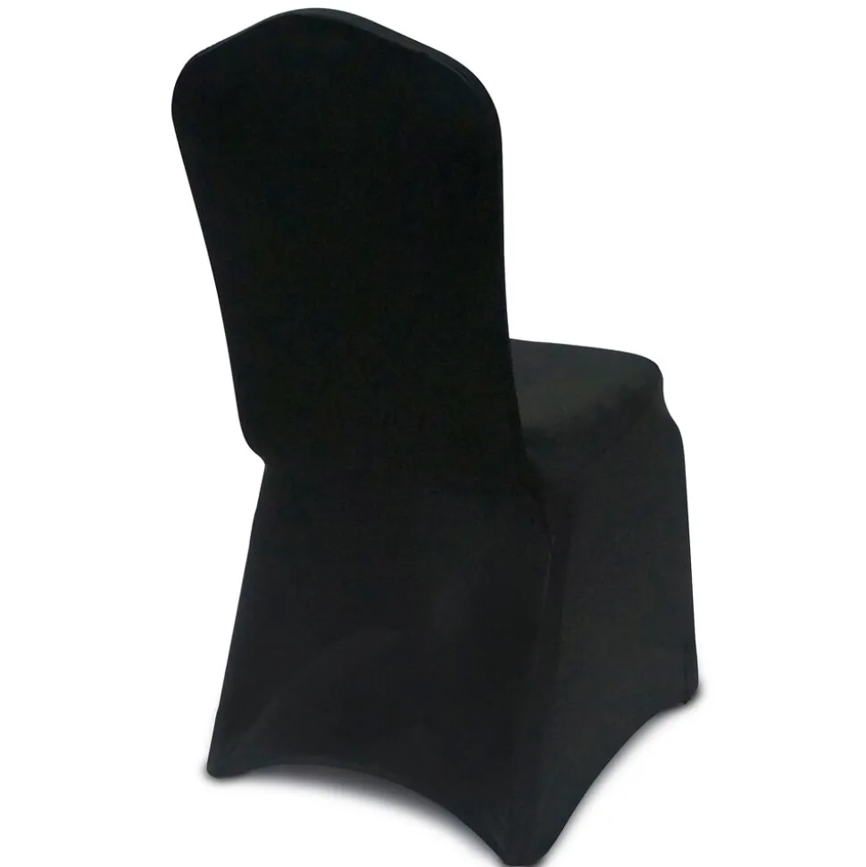 210 GSM Better Quality/Best Value Spandex (Lycra) Banquet & Wedding Chair Cover By Eastern Mills - Black
