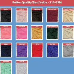 210 GSM Better Quality/Best Value Spandex (Lycra) Banquet & Wedding Chair Cover By Eastern Mills - Many Color Options !