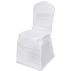 210 GSM Better Quality/Best Value Ruched Chair Cover By Eastern Mills - Spandex/Lycra - White