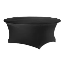 210 GSM Better Quality/Best Value Quality 60" Round Spandex Table Cover - Black