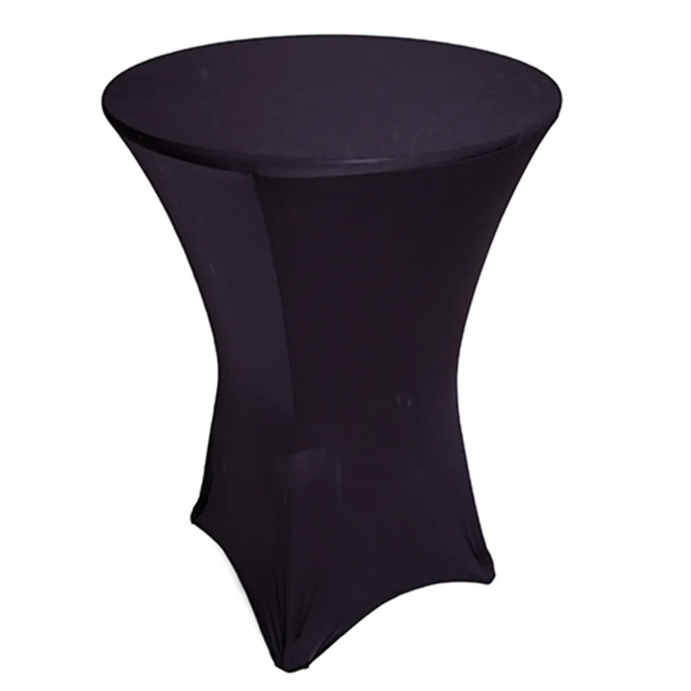 210 GSM Better Quality/Best Value Quality Spandex Hi-Boy Table Cover - Black - Cocktail Table - 30" Diameter