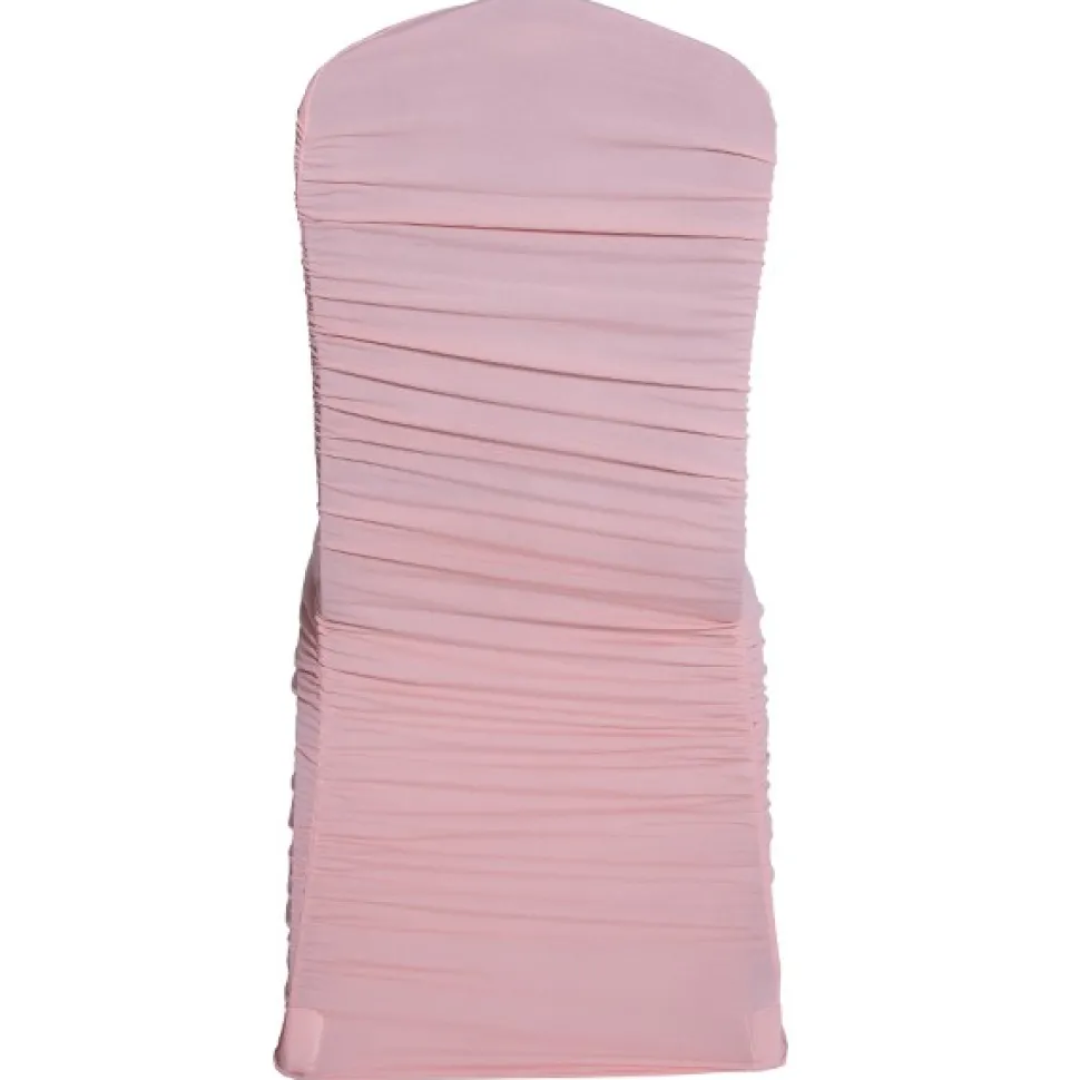200 GSM Grade A Quality Ruched Chair Cover By Eastern Mills - Spandex/Lycra - Blush