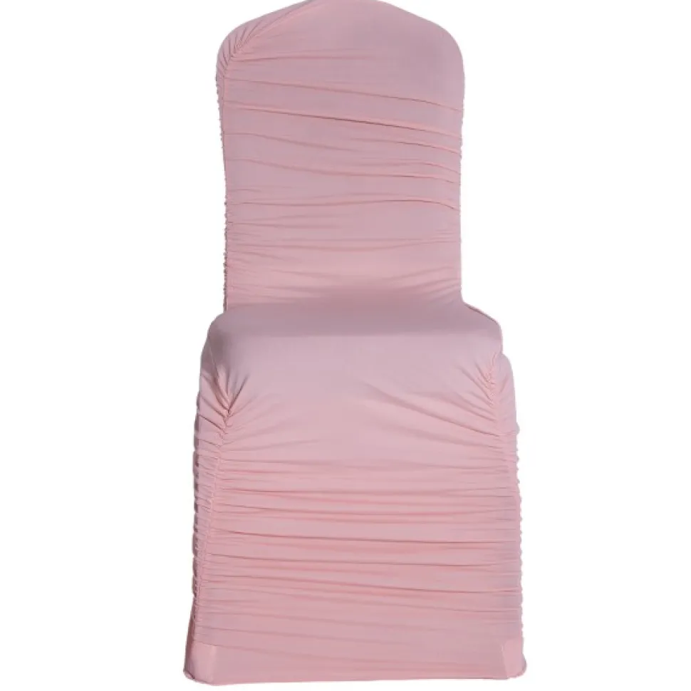 200 GSM Grade A Quality Ruched Chair Cover By Eastern Mills - Spandex/Lycra - Blush