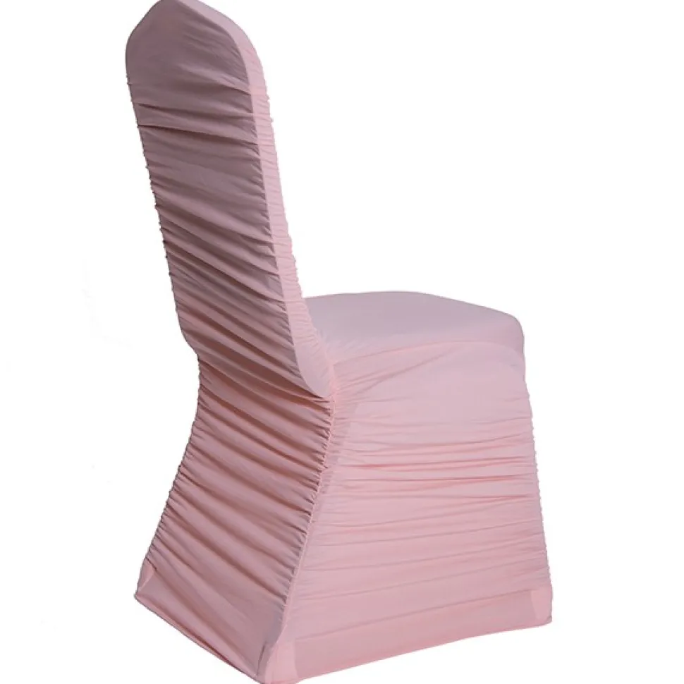200 GSM Grade A Quality Ruched Chair Cover By Eastern Mills - Spandex/Lycra - Blush