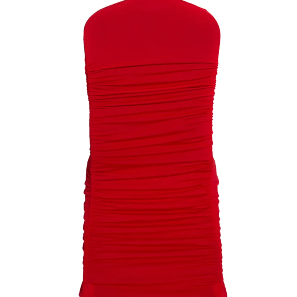 200 GSM Grade A Quality Ruched Chair Cover By Eastern Mills - Spandex/Lycra - Red