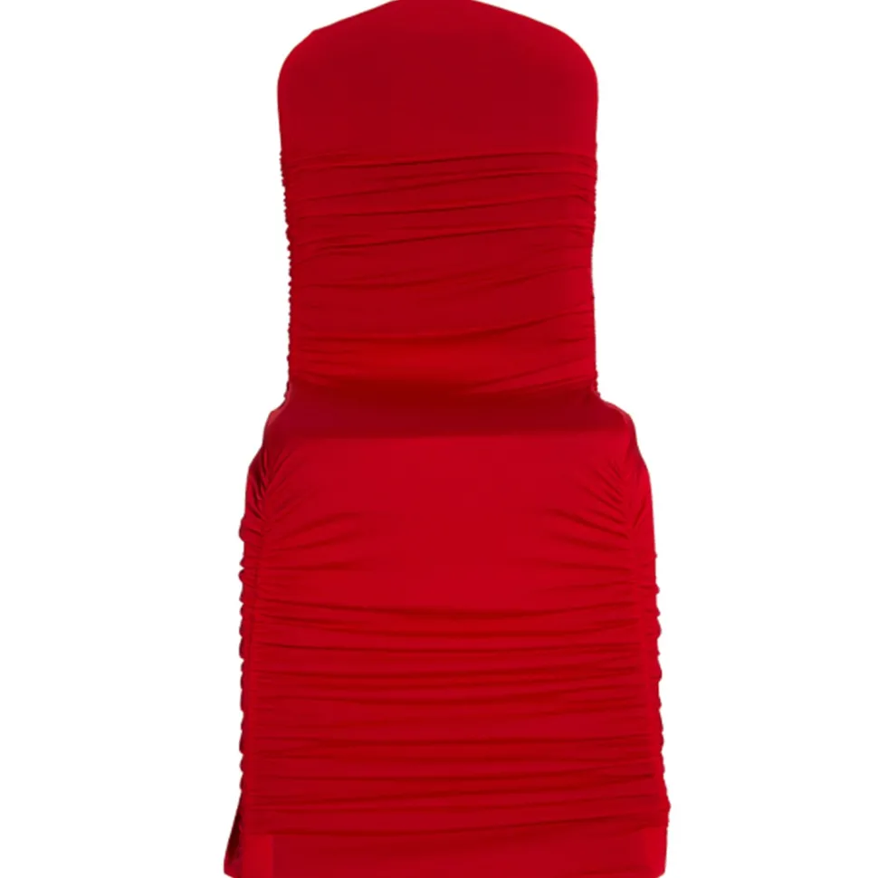 200 GSM Grade A Quality Ruched Chair Cover By Eastern Mills - Spandex/Lycra - Red