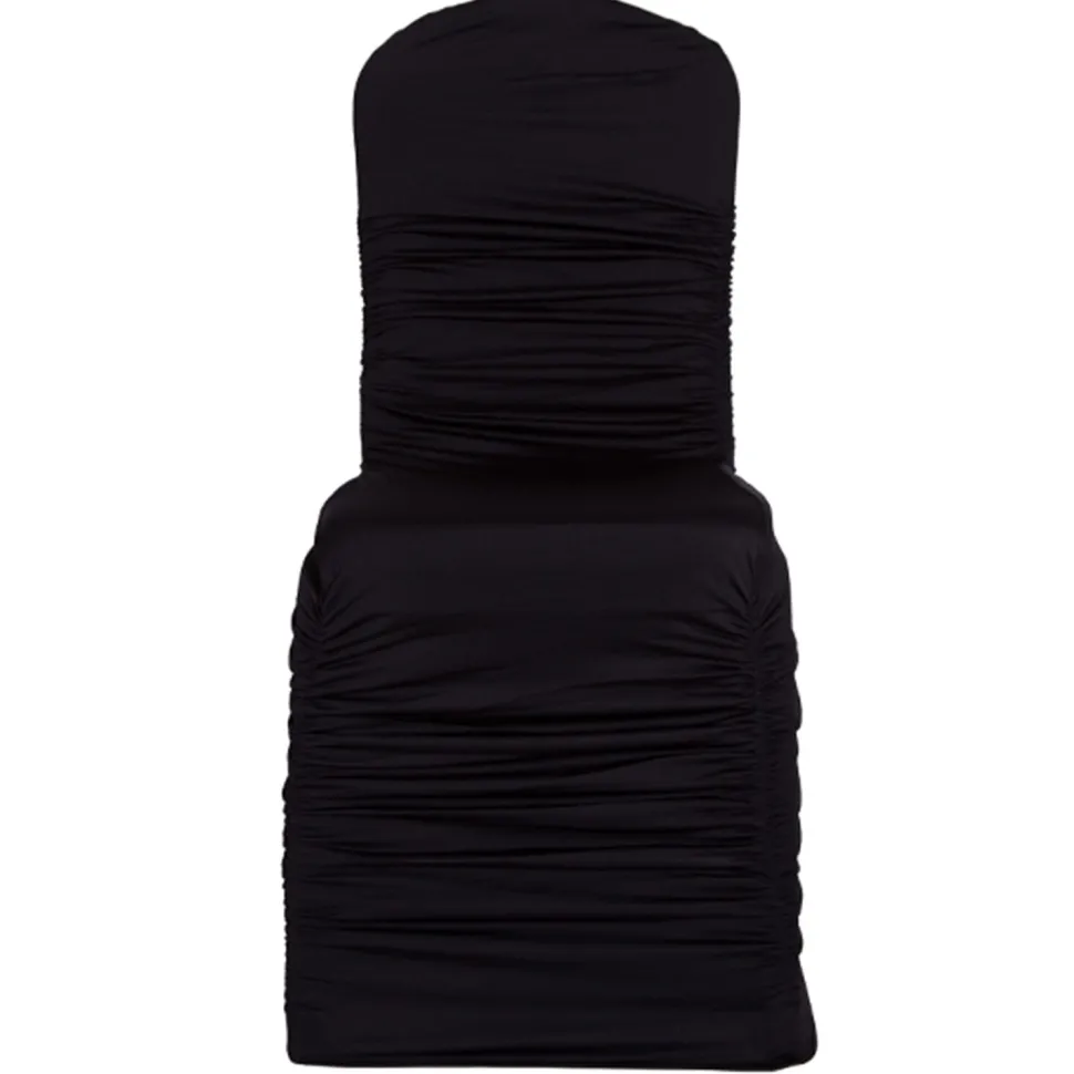200 GSM Grade A Quality Ruched Chair Cover By Eastern Mills - Spandex/Lycra - Black