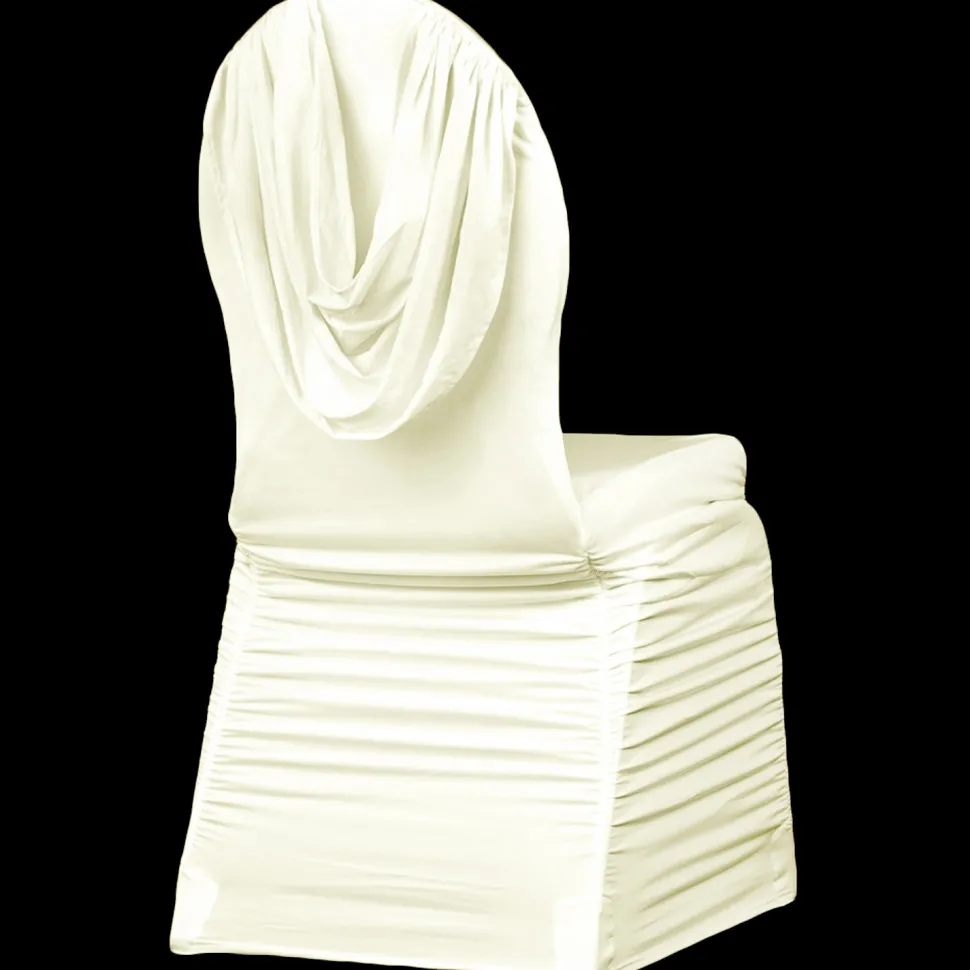 200 GSM Grade A Quality Swag Back Ruched Chair Cover By Eastern Mills - Spandex/Lycra - Ivory