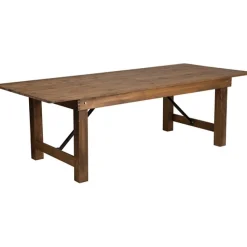 HERCULES Antique Rustic, Solid Pine Folding Farm Table - 9'x40