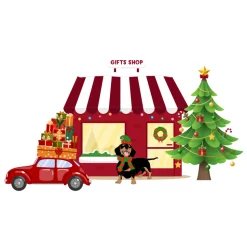 Holiday Gift Shop Foam Core Backdrop Kit by PopScene™