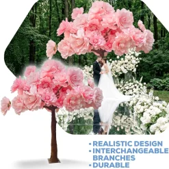 Huge 13ft Tall Luxe Artificia Tree - Pink Jumbo Flowers | ModTree™ Collection