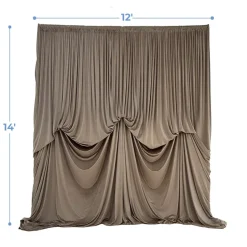 14'H x 12'W Lavish Velvet Dramatic Drape Pre Sewn Backdrop Kit - Select your Color