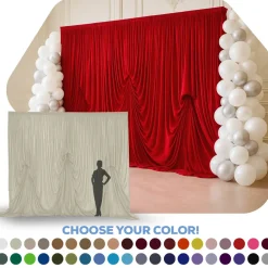 10'H x 12'W Panne Velvet Dramatic Drape Pre Sewn Backdrop Kit - Select your Color