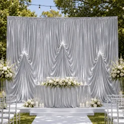 12'H x 12'W Panne Velvet Dramatic Drape Pre Sewn Backdrop Kit - Select your Color