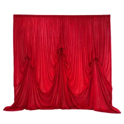 12'H x 12'W Panne Velvet Dramatic Drape Pre Sewn Backdrop Kit - Select your Color