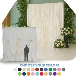 12'H x 12'W Poly Stretch Dramatic Drape Pre Sewn Backdrop Kit - Select your Color