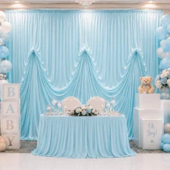 12'H x 12'W Poly Stretch Dramatic Drape Pre Sewn Backdrop Kit - Select your Color