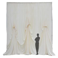14'H x 12'W Poly Stretch Dramatic Drape Pre Sewn Backdrop Kit - Select your Color