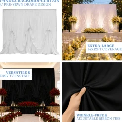 14'H x 12'W Spandex Dramatic Drape Pre Sewn Backdrop Kit - Select your Color