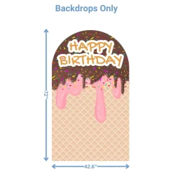 Ice Cream Party 1 Foam Core Birthday Backdrop Kit by PopScene™